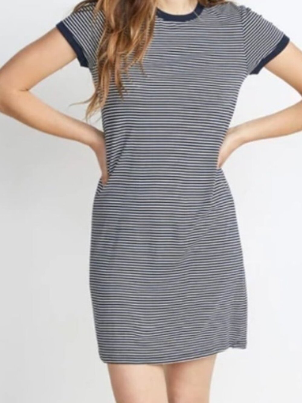 Marine Layer Sandra Stripe T Shirt Mini Dress Blue White S